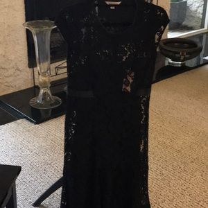 Flowing black lace dress
